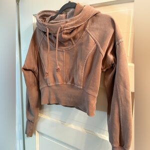 ANTHROPOLOGIE Daily Practice Cropped Hoodie in Dusty Rose Pink🌹
